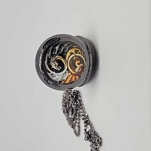 Watch necklace. New with tags yin and yang dragon on case